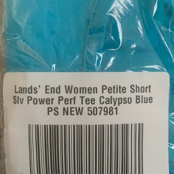 NWT LANDS' END WOMENS PETITE SHORT SLEEVE PERFECT TEE CALYPSO BLUE PS (6-8) - Picture 6 of 8